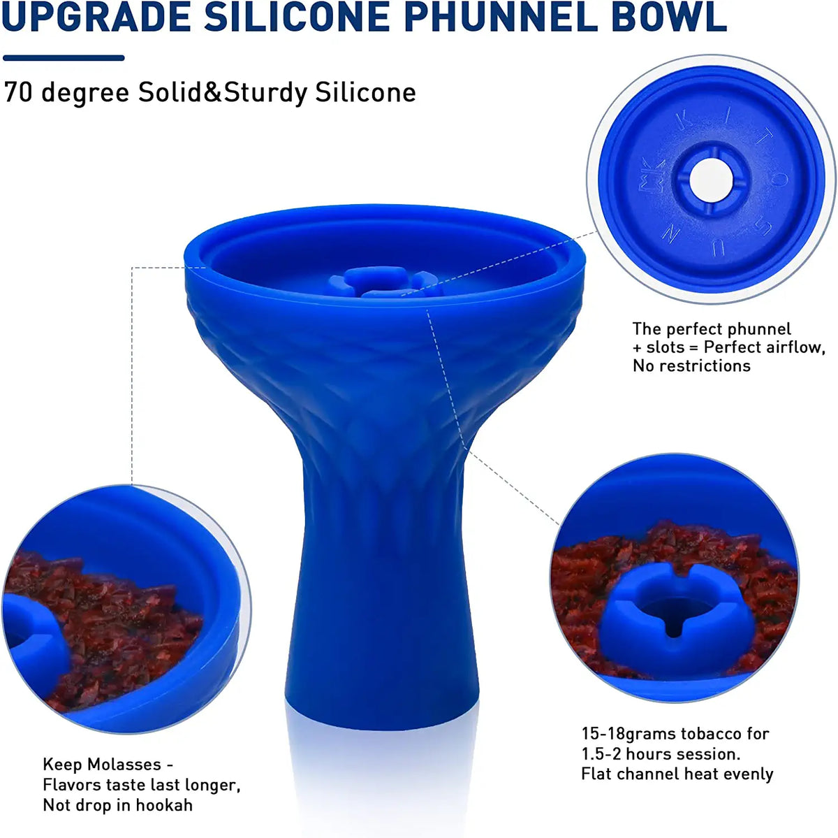 One Hole Silicone Hookah Bowl Funnel Flavor Holder Phunnel Silicon